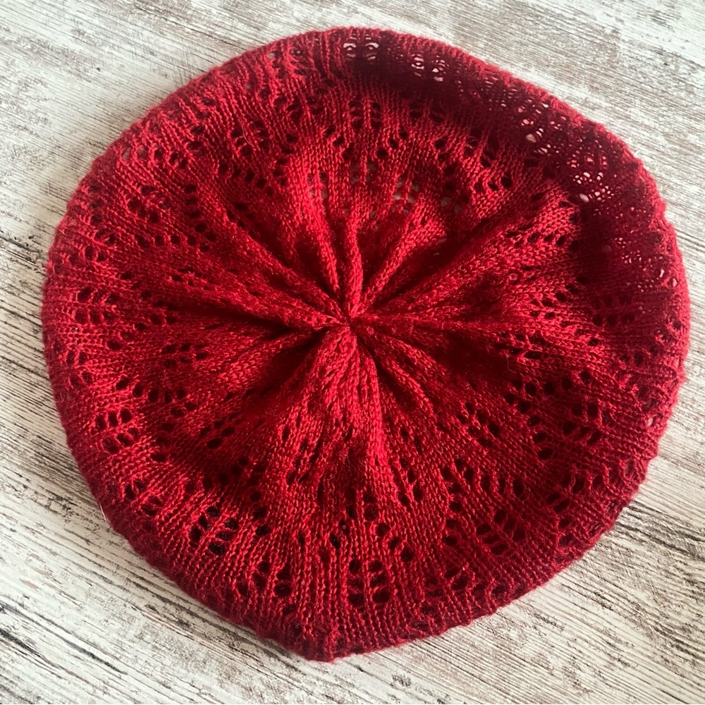 Parisian Red Knit Beret